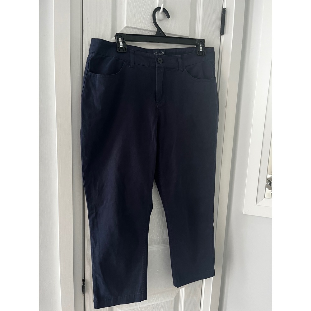 Seasalt Cornwall Women Navy Blue Stretch Cropped Trousers Pants Size UK 12 US‎ 8